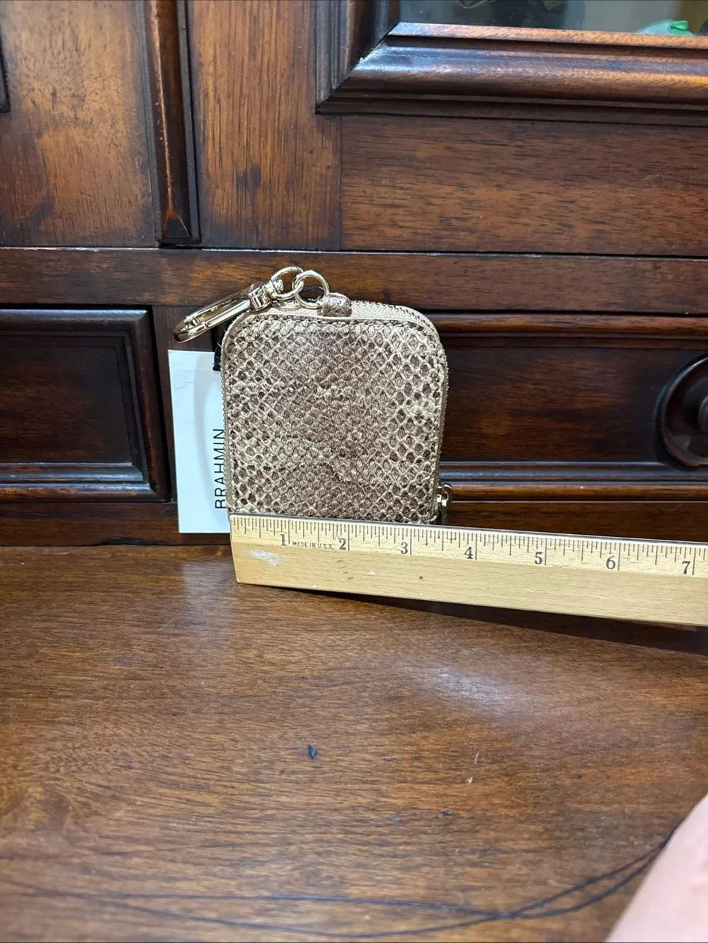BRAHMIN Katelynn Pouch, light pecan bonaire Genuine Leather